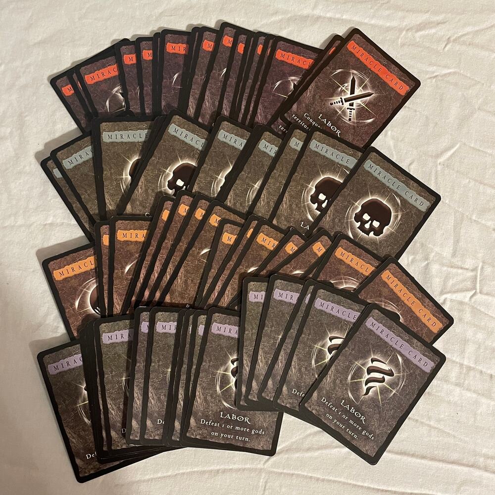Risk Godstorm Hasbro Avalon Hill 2004 COMPLETE 66 Miracle Cards Pieces